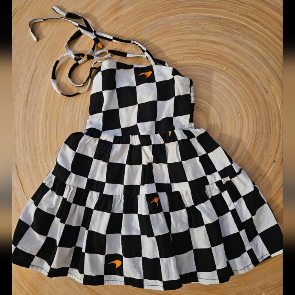Kenny Flowers McLaren Black and White Checkered Kids Dress - Picture 2 of 4